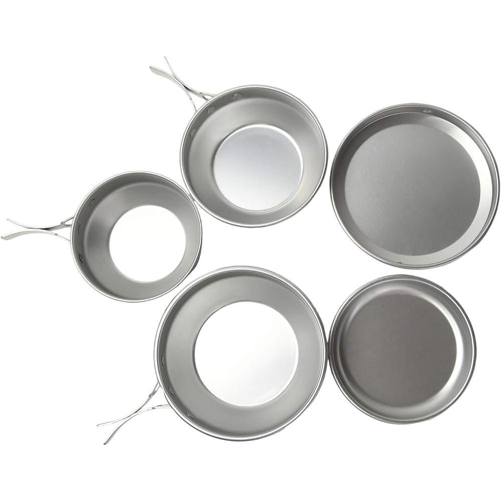 Made in Japan Aluminum Camping 5 Piece Set [Aluminum Tableware Kocher Tableware Set]