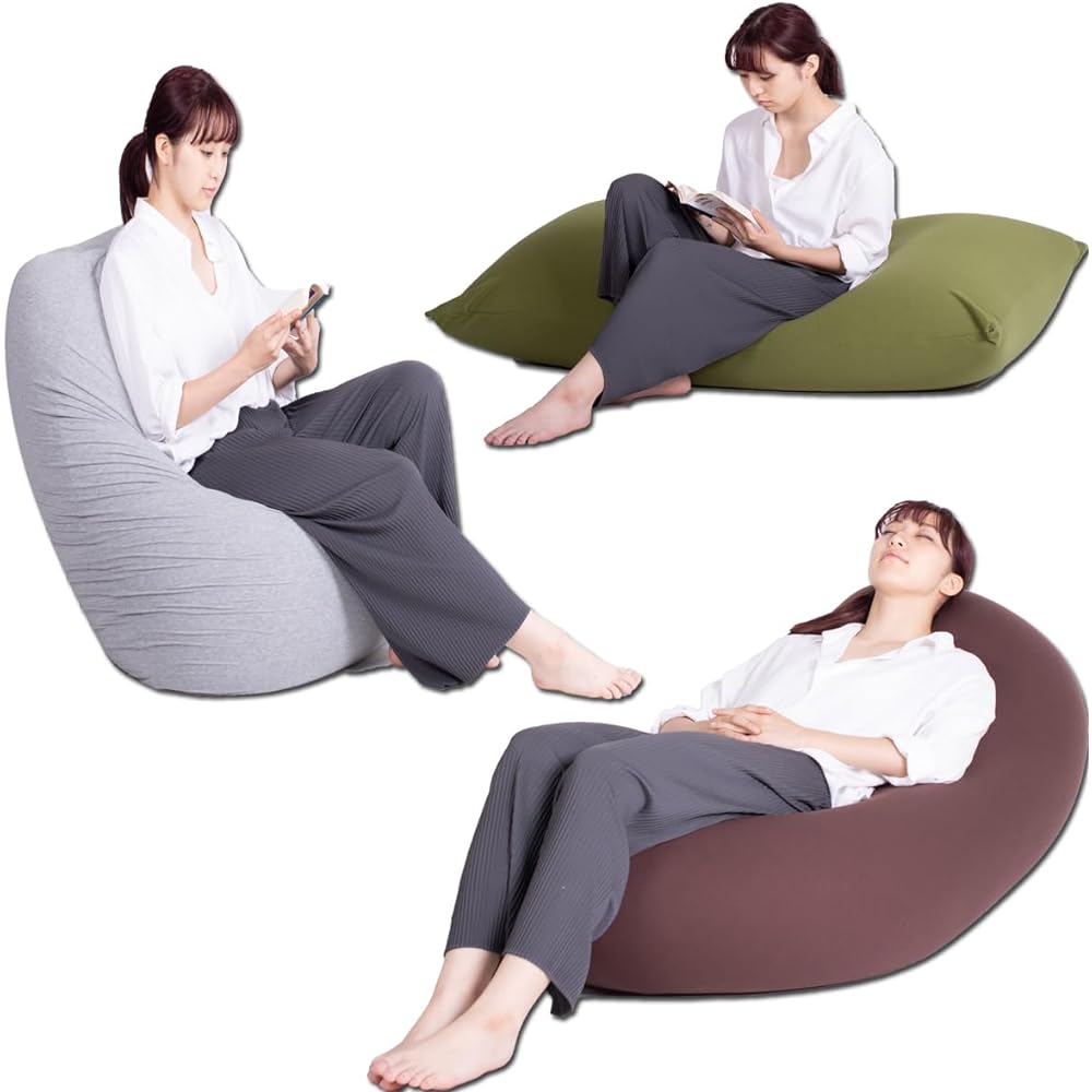 Flex Sales Bead Cushion Made in Japan Bead Bag Chair Large Yellow BLL-1705