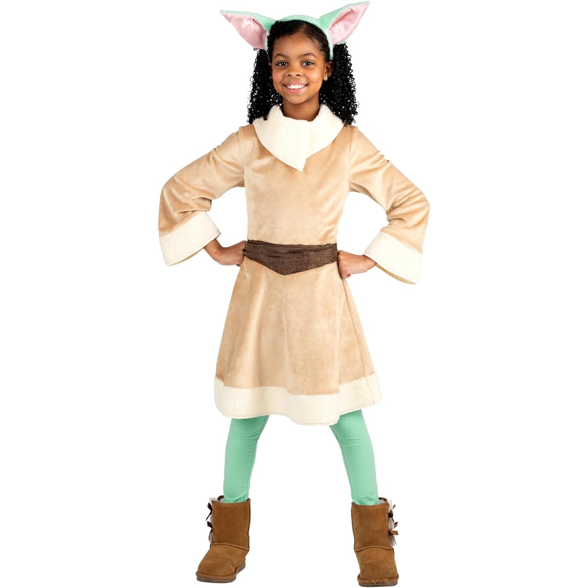 Star Wars Official Gugu Halloween Costume for Kids - Minky Robe, Faux Fur Trim and Double-Sided Minky Headpiece