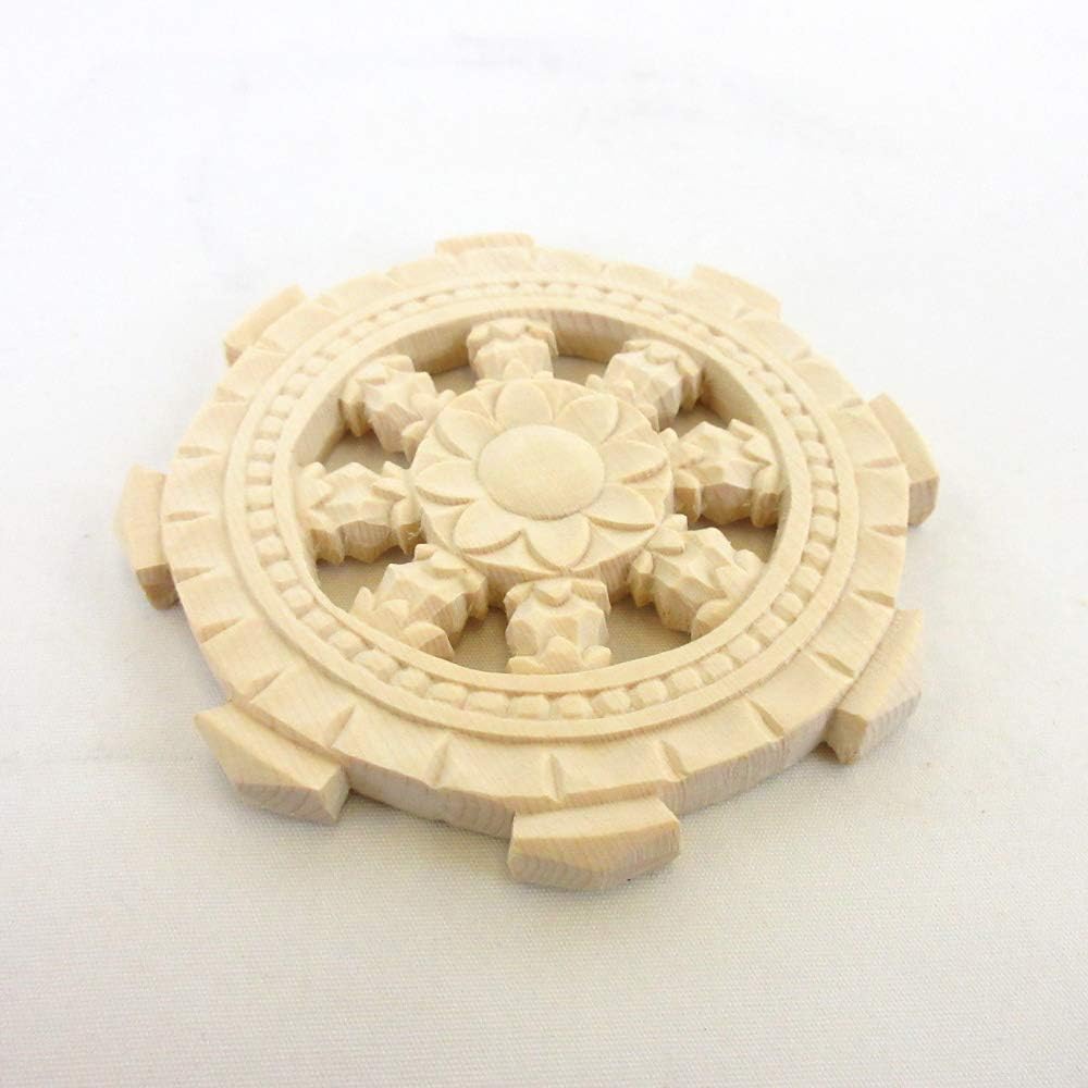 Kurita's special Buddha statue [Dharma instrument] Dharma wheel (10 cm in diameter) double-sided carved cypress wood Buddhist altar fittings 28049