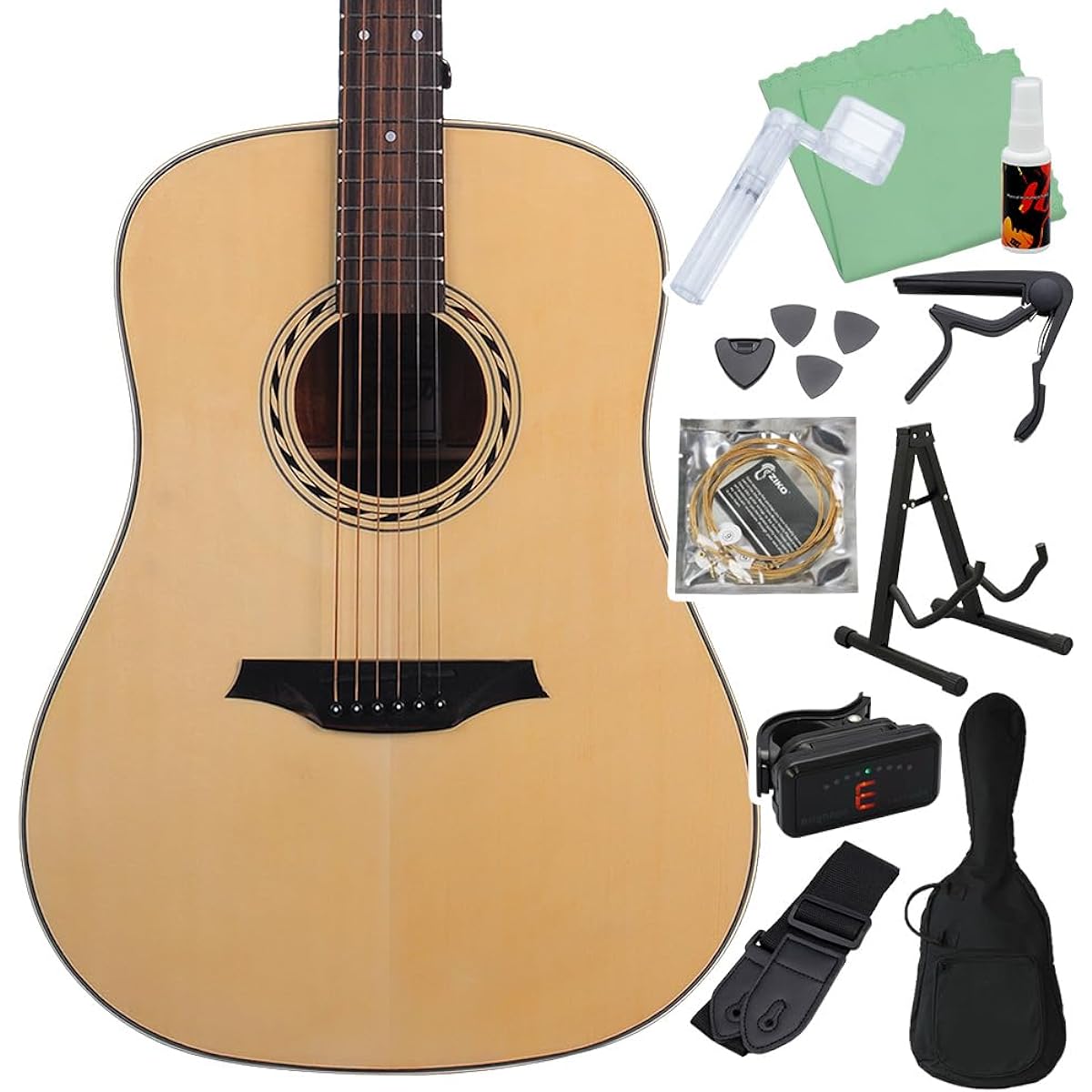 Bromo BAA1 Acoustic Guitar Beginner 12-Piece Set Dreadnought Bromo