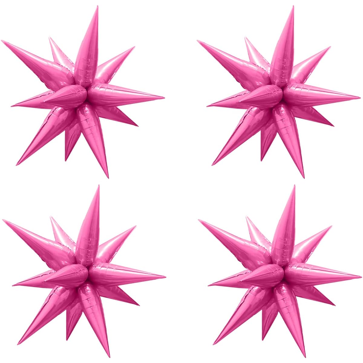 50pcs Big Pink Star Balloons 26 Inch Exploding Star Foil Balloons 16 Point Star Balloons Pink Starburst Balloons Birthday Party Decoration Supplies Wedding Baby Shower Photo Booth