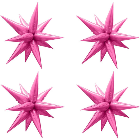 50pcs Big Pink Star Balloons 26 Inch Exploding Star Foil Balloons 16 Point Star Balloons Pink Starburst Balloons Birthday Party Decoration Supplies Wedding Baby Shower Photo Booth