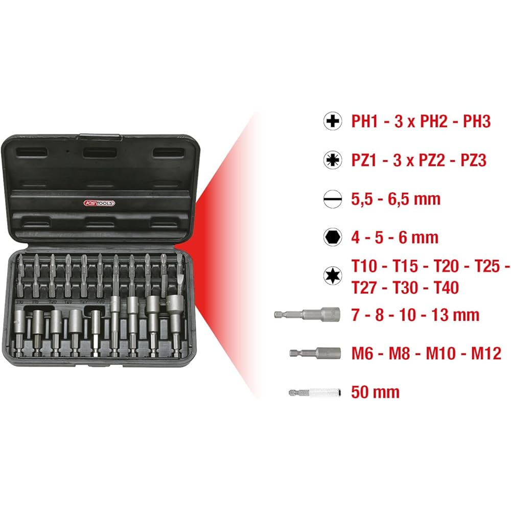 KS TOOLS CLASSIC Bit and drive socket set 31 pcs 1/4 inch CLASSIC Bit and drive socket set 31 pcs 1/4" 122.2100 [Parallel import goods]