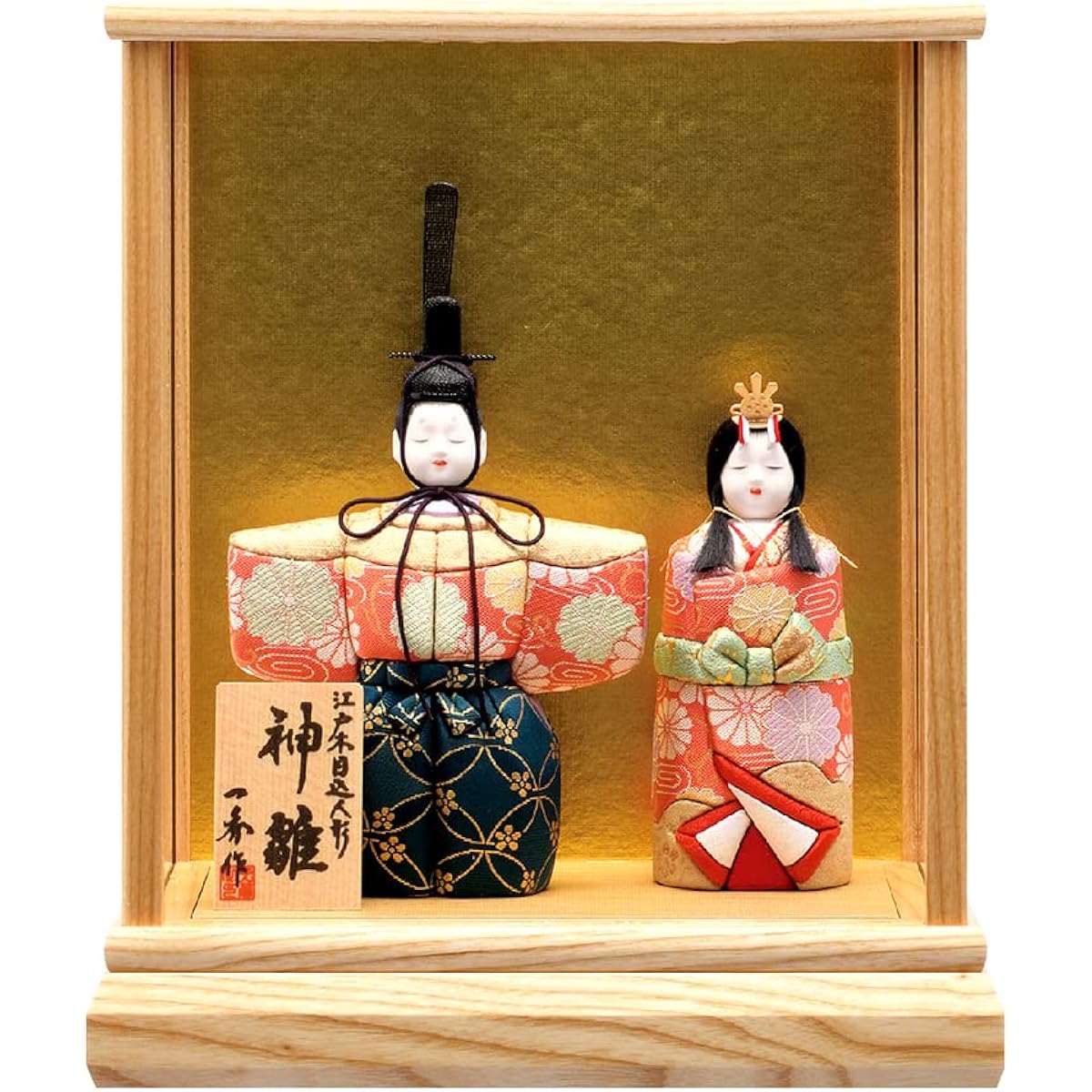 Hina dolls, standing dolls, case decoration, standing dolls, Tachibina, wood grain, Isshu, cute, simple, modern, compact, Hina dolls, mini, Jinya