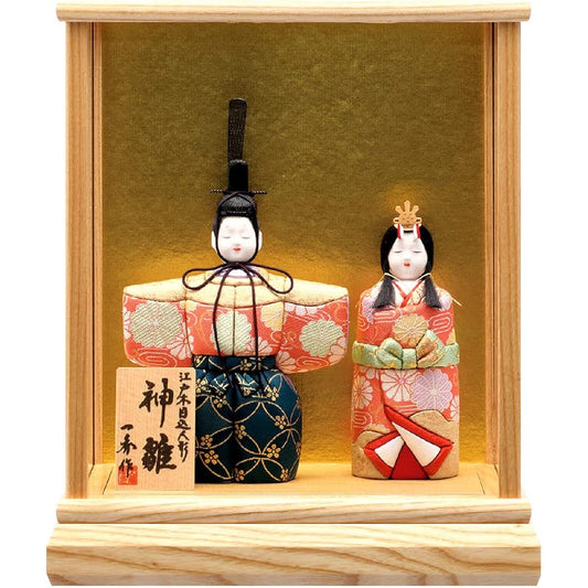 Hina dolls, standing dolls, case decoration, standing dolls, Tachibina, wood grain, Isshu, cute, simple, modern, compact, Hina dolls, mini, Jinya