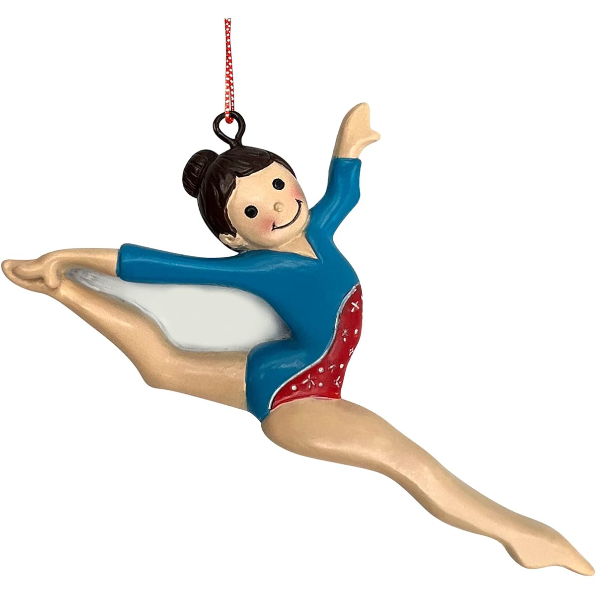 Personalized Brunette Girl Gymnastics Christmas Ornament 2022
