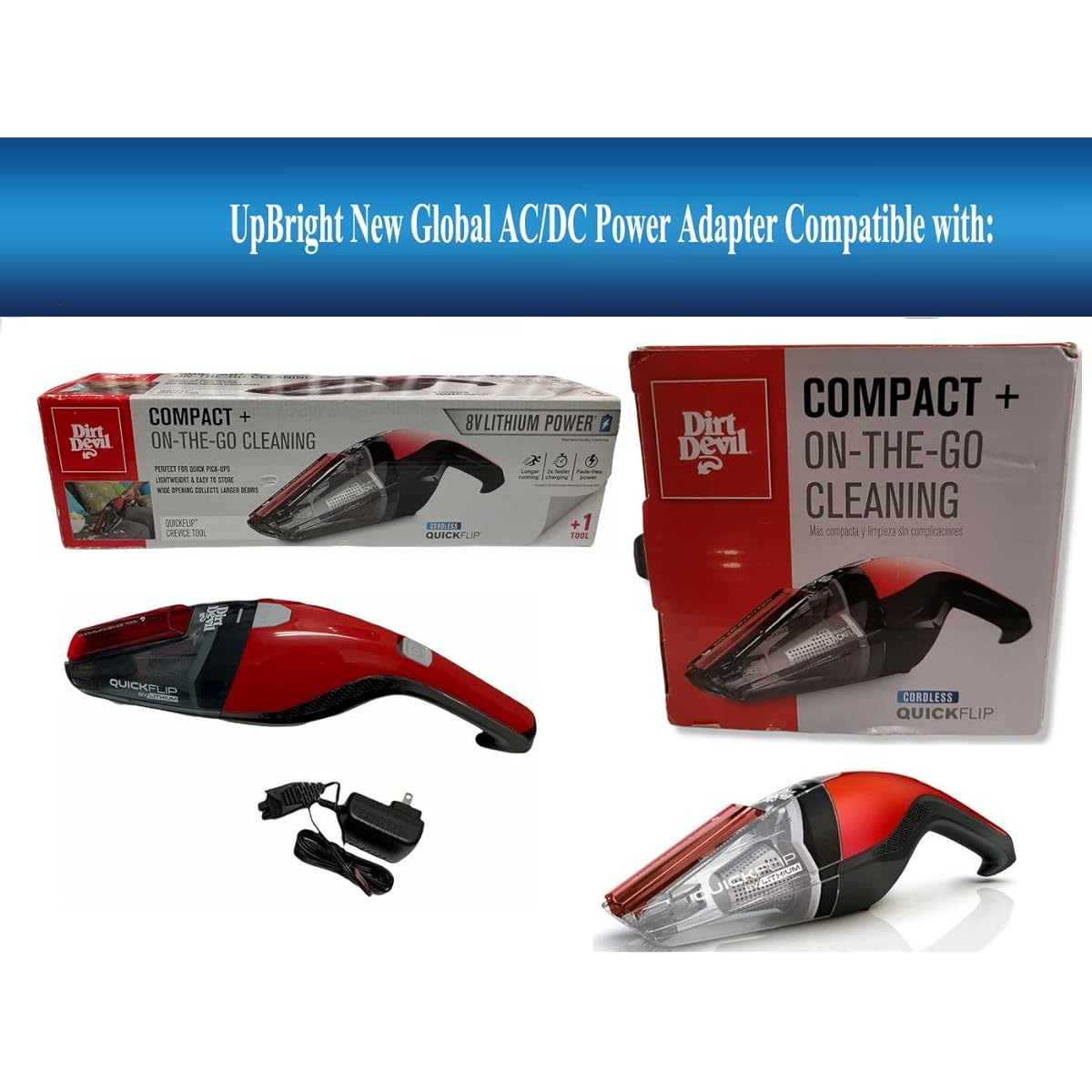 UpBright 10V AC/DC Adapter Royal Dirt Devil BD30010 BD30010FDI QuickFlip 8V Li-ion Battery Cordless Vacuum Cleaner 440009122 ZD6E100040US ZD6E100030US YLJX1B-T100030 Power Charger
