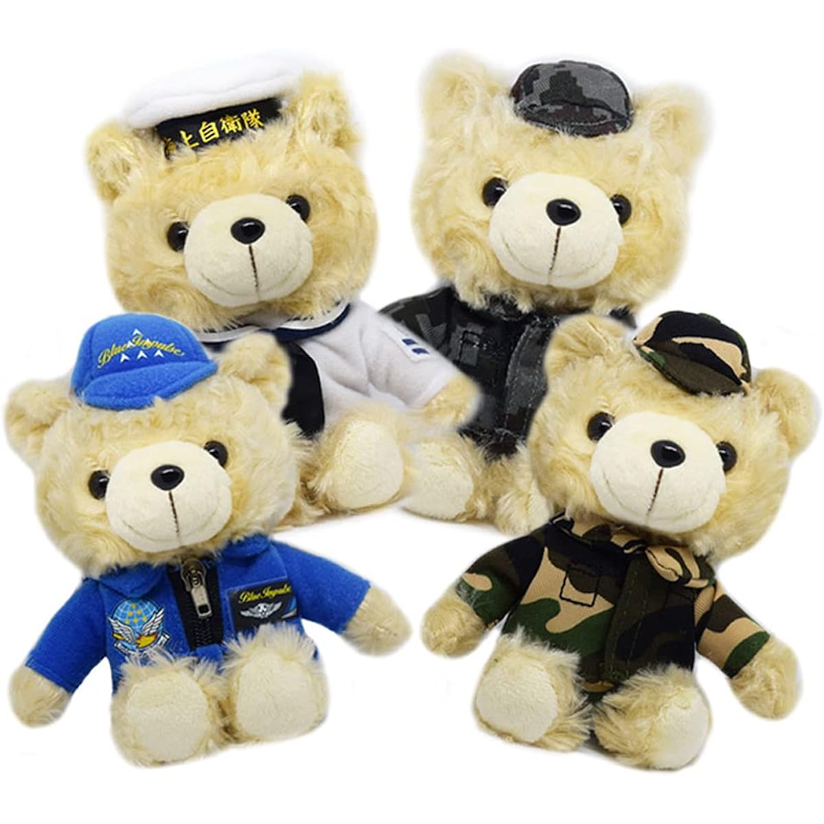 Self-Defense Force Bear Plush Toy Set Ver.01 Blue Impulse Ground, Maritime, and Air Self-Defense Forces Digital Camouflage Set Military Present Christmas Gift Birthday Goods