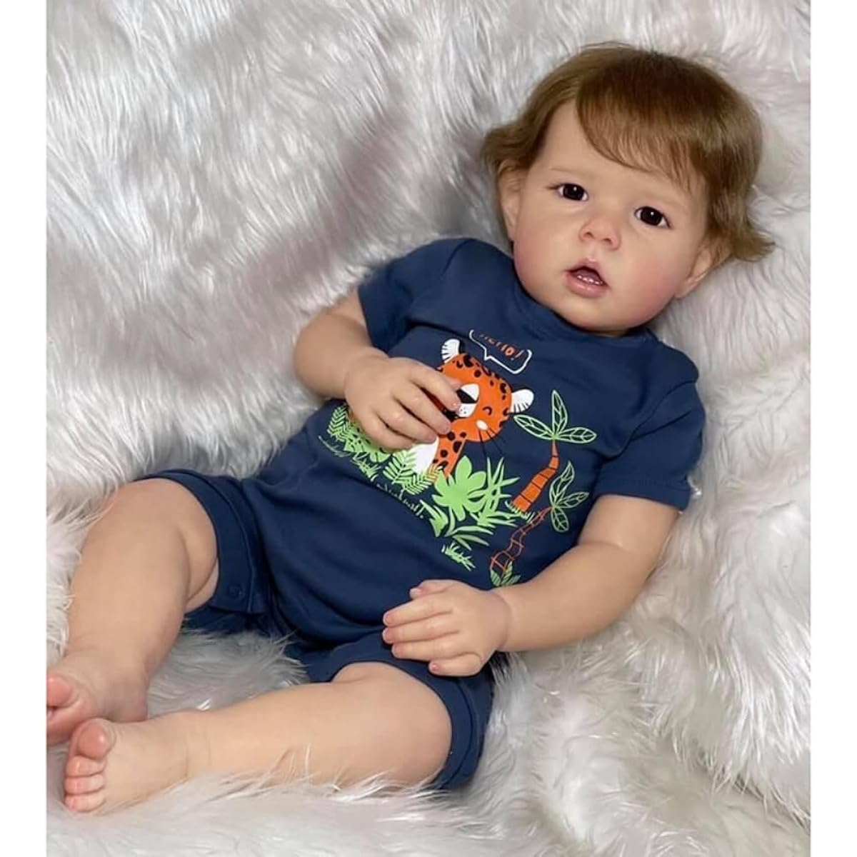LONIAN Reborn Doll 20 Inch Realistic Newborn Baby Doll Soft Body Lifelike Baby Doll with Pacifier (Brown Eyes)