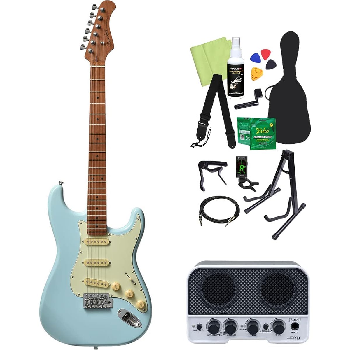Bacchus BST-1-RSM/M Electric Guitar Beginner 14-piece Set [Includes Bluetooth Mini Amplifier] SFG Stratocaster Type Bacchus