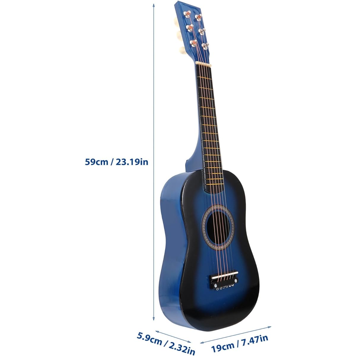 jojofuny 23 Inch Kids Guitar 6 String Small Guitar Beginner Guitar Early Learning Folk Acoustic Guitar Children's Musical Instrument Ages 3+ (Blue)