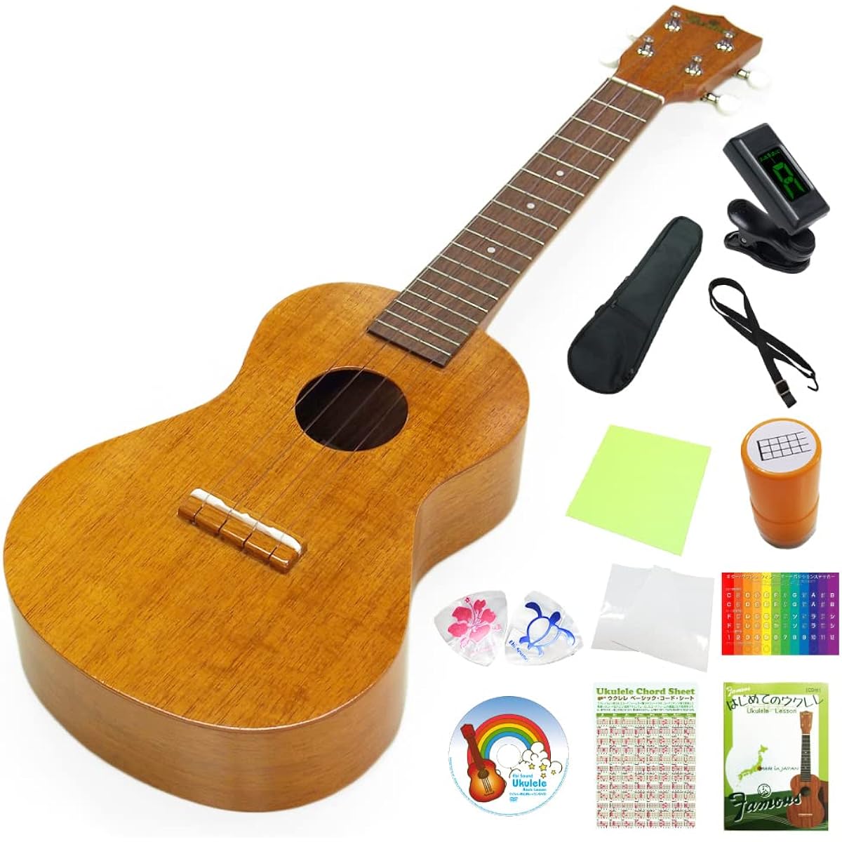 Famous Concert Ukulele FC-5G Hawaiian Koa Body Special 12-piece Set [Reliable Made in Japan] [Gorgeous Koa Sound] [Suitable for Solo Play] (u)