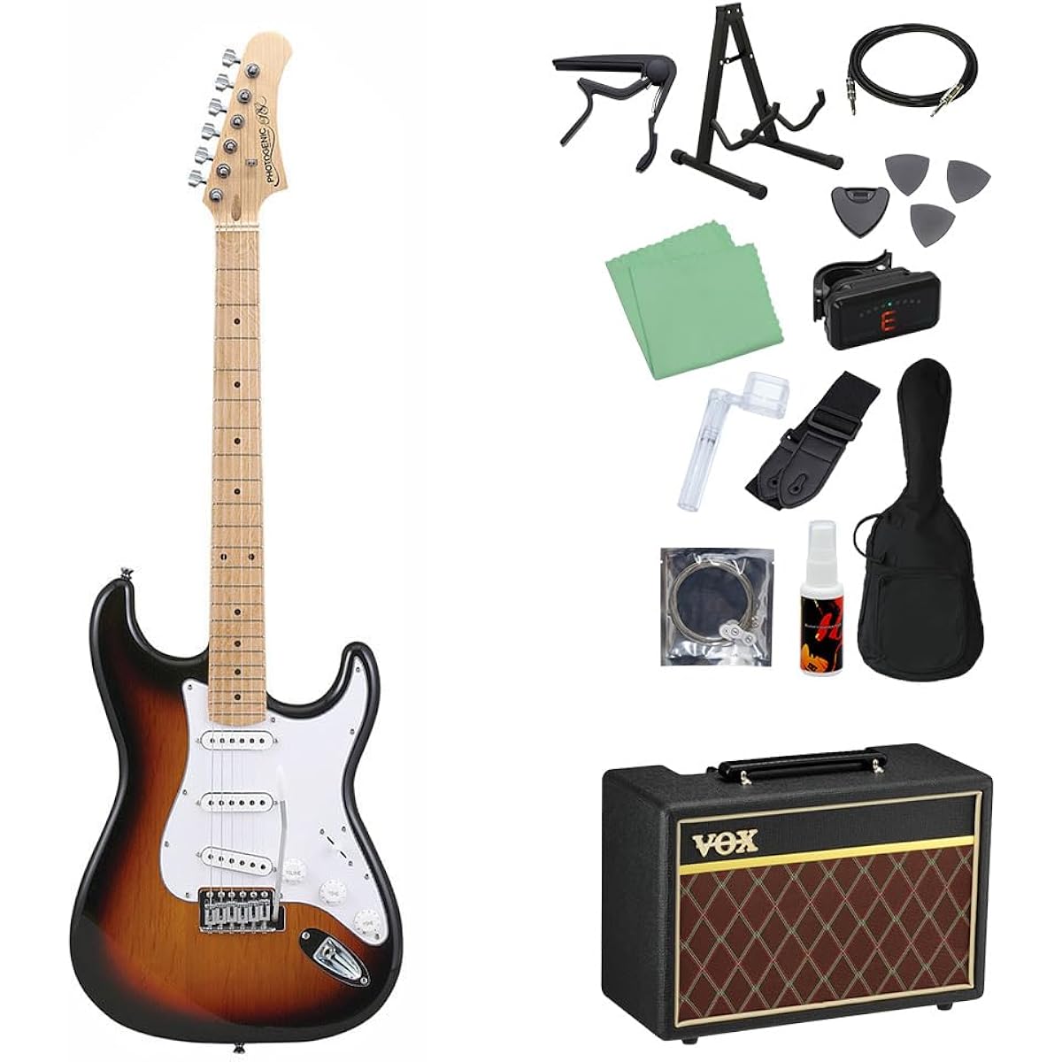Photogenic ST-180M SB Electric Guitar Beginner 14-piece Set [With VOX Amplifier] Stratocaster Type Photogenic