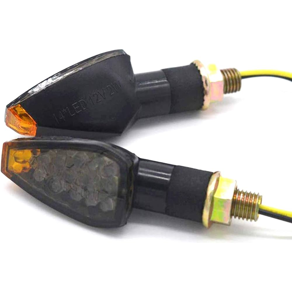 MOTLTECH Motorcycle Turn Signal 2 Pieces LED Rear Turn Signal Amber Turn Signal Universal Fit for Honda Shadow Suzuki Kawasaki Harley Yamaha
