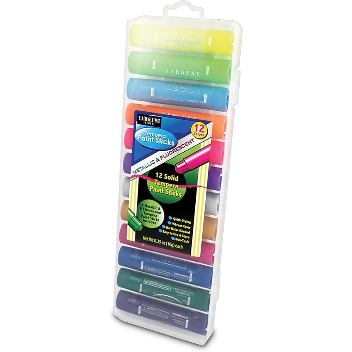 Sargent Art Tempera Paint Stick, Multicolored, Metallic and Neon
