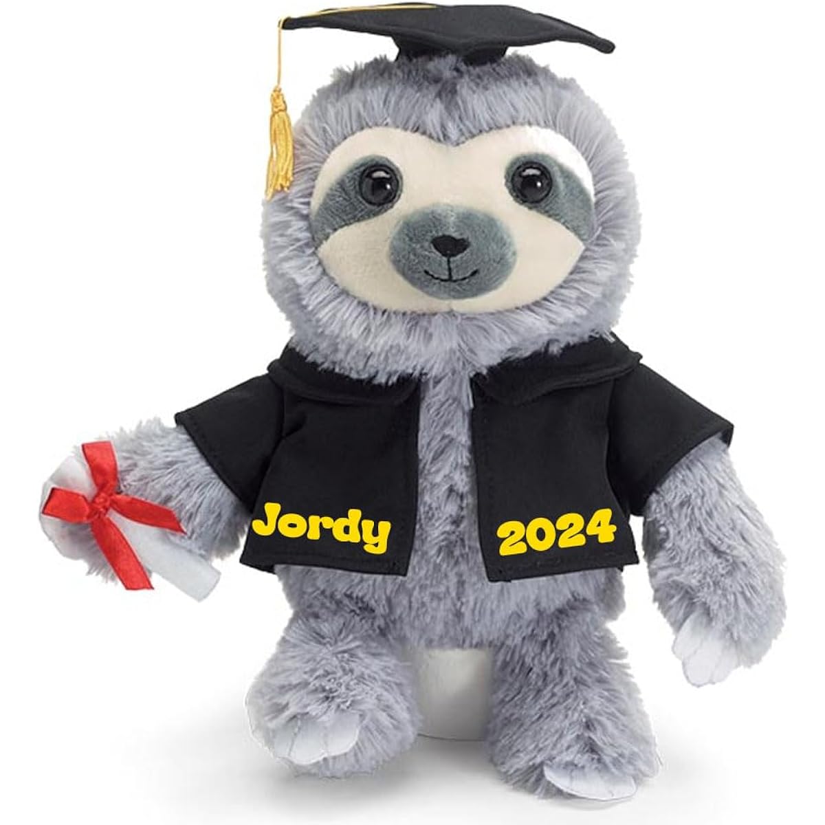 Personalized Graduation Sloth with Diploma and Cap Plush Stuffed Animal Toy for Boys and Girls with Custom Name and Date (Optional)
