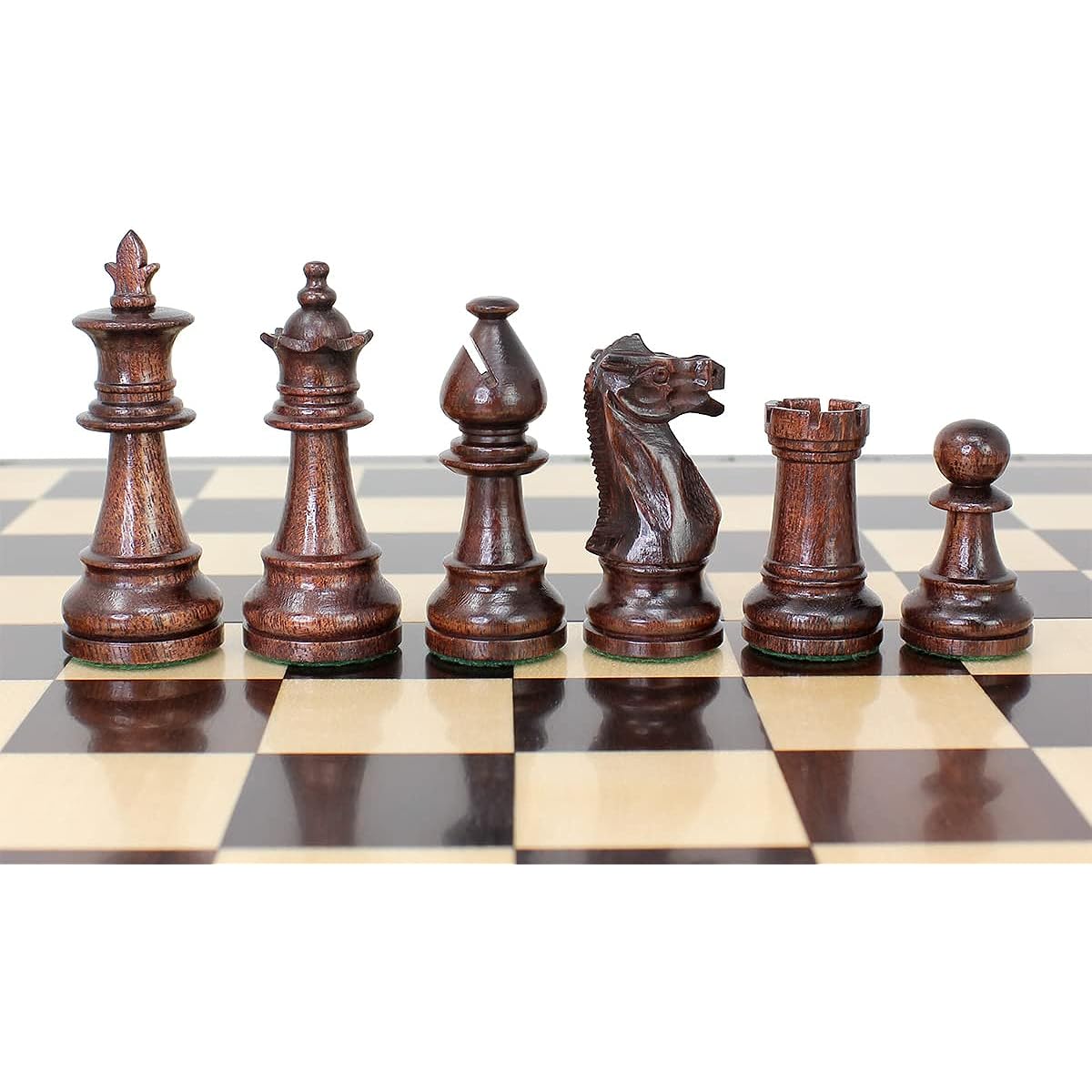 House of Chess Victorian Staunton Lindsey Rosewood Chess Set, 14" x 14" Wooden Folding Chess Board with Algebraic Notation, Wooden Chess Pieces, King 3" Tall + 2 Spare Queens