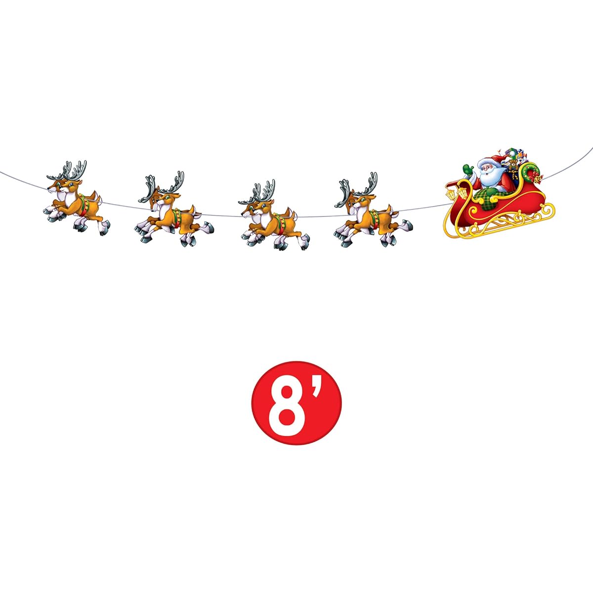 Beistle Santa and Sleigh Streamers 1 Pack 8ft