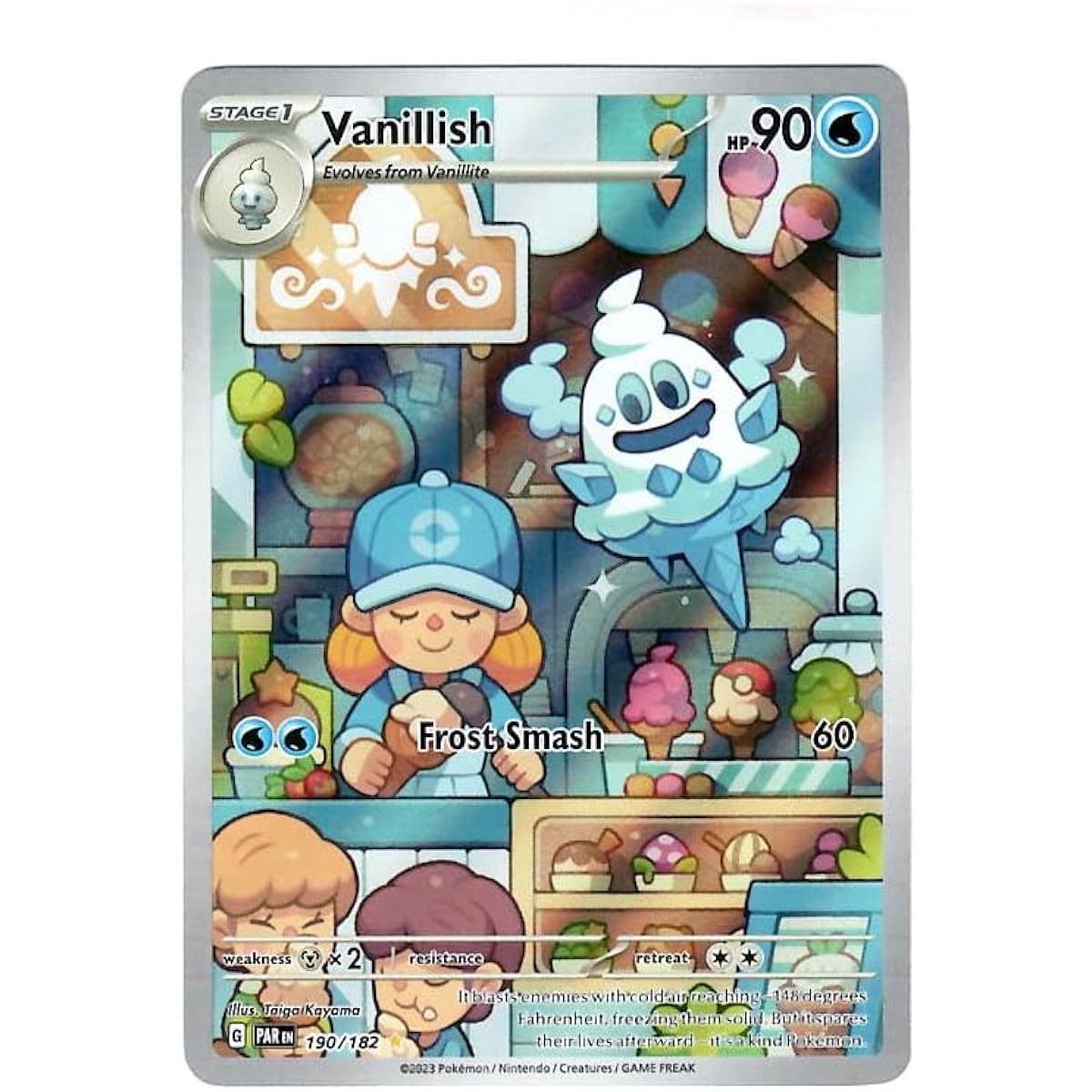 Pokemon Vanillish 190/182 Paradox Rift Illustrated Rare Single Card