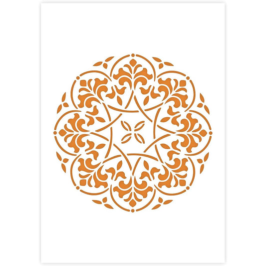 Mandala Stencil - Card or Plastic - A3 16.5 x 11.7 Inch - Mandala Ø 10 Inch - Reusable Kid Friendly Stencil - Painting Craft Cake Window Wall Furniture Stencil a3_mandala_10