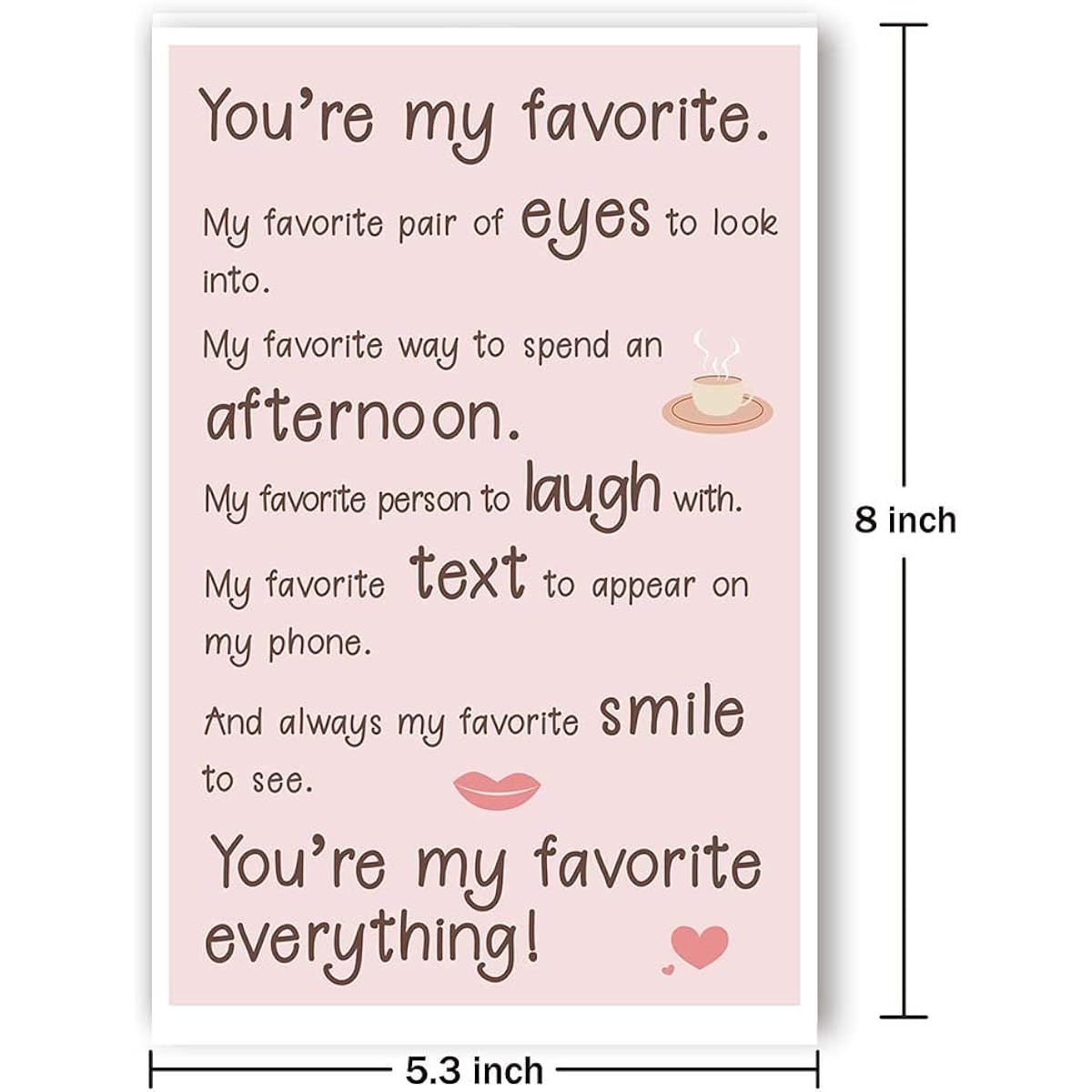 Lovely Birthday Card for Besties Sweet You're My Favorite Everything Card for Friends Sisters