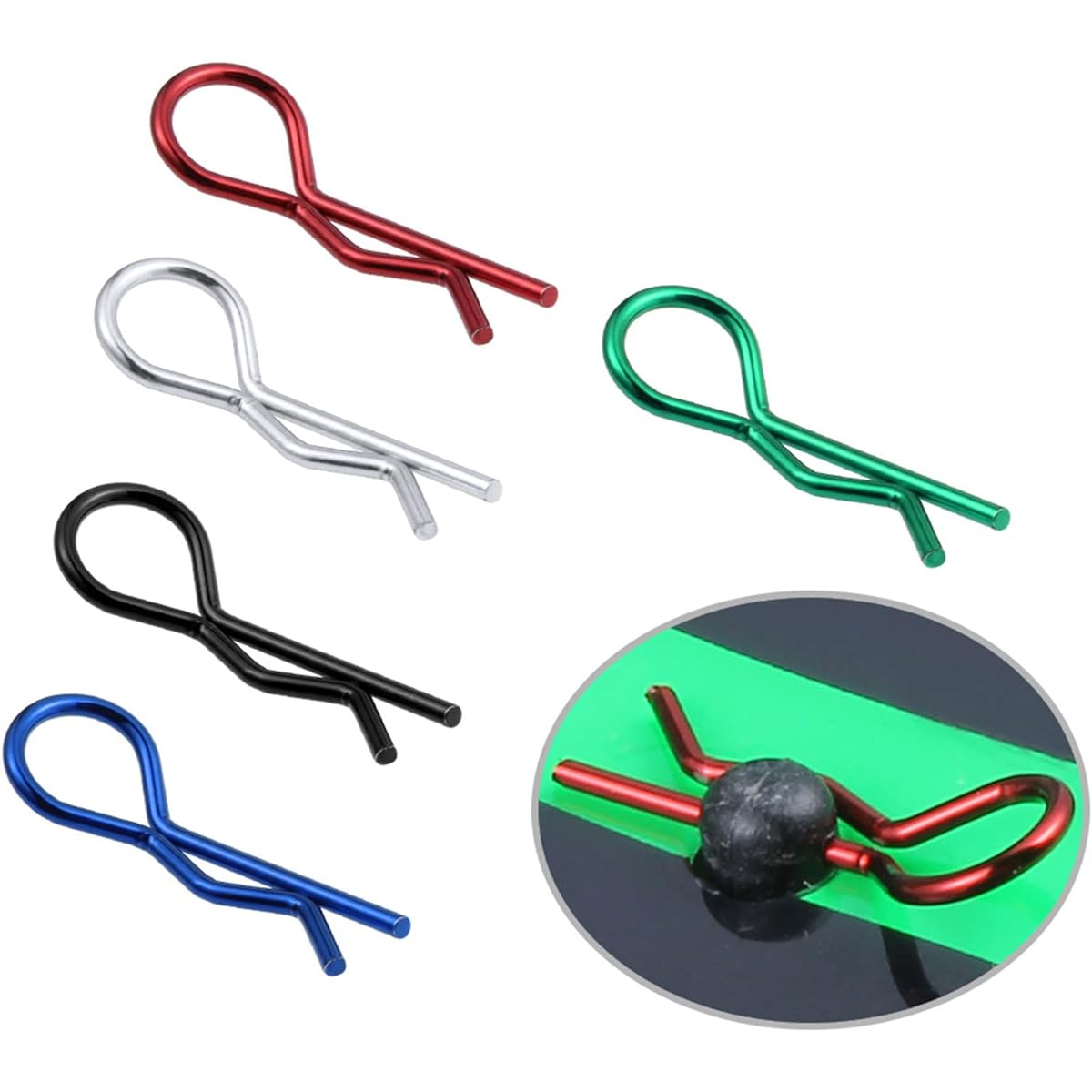 100pcs Universal RC Body Clips Bent Pins RC Car Clips for All 1/10 1/12 Scale Traxxas Redcat HPI HSP Exceed Axial Losi RC Car Parts Truck Buggy Crawler Shell Replacement