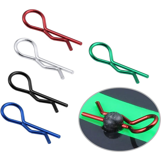 100pcs Universal RC Body Clips Bent Pins RC Car Clips for All 1/10 1/12 Scale Traxxas Redcat HPI HSP Exceed Axial Losi RC Car Parts Truck Buggy Crawler Shell Replacement