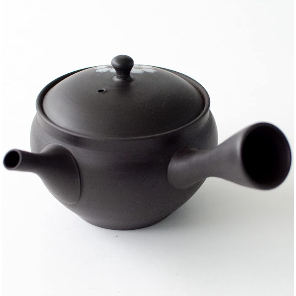 Tokoname Ware Gyokugama Teapot Ceramesh Ceramic Tea Strainer Approximately 240ml Black Kiln Variant Cherry Blossom Pattern Green Tea Japanese Tea Made in Japan 266295