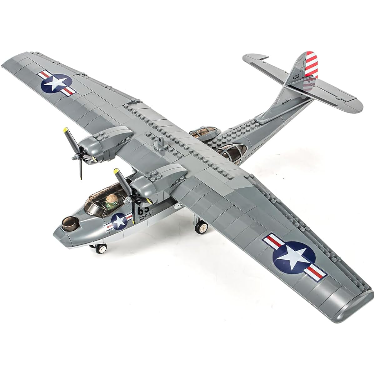 dOvOb Military PBY Catalina Fighter Plane Building Blocks Set (364 Pieces) WW2 Army Airplane Toys Gift for Kids and Adults