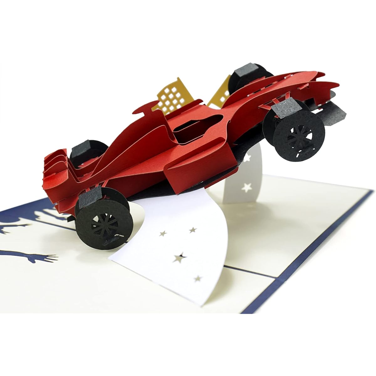 Rykamia Race Car Pop Up Cards 6x6 Inch Blank Formula Car Birthday Card, Race Car Birthday Card, Retirement, Race Car Gift, Birthday Card, Graduation, Any Occasion, for Father, Son, Kids