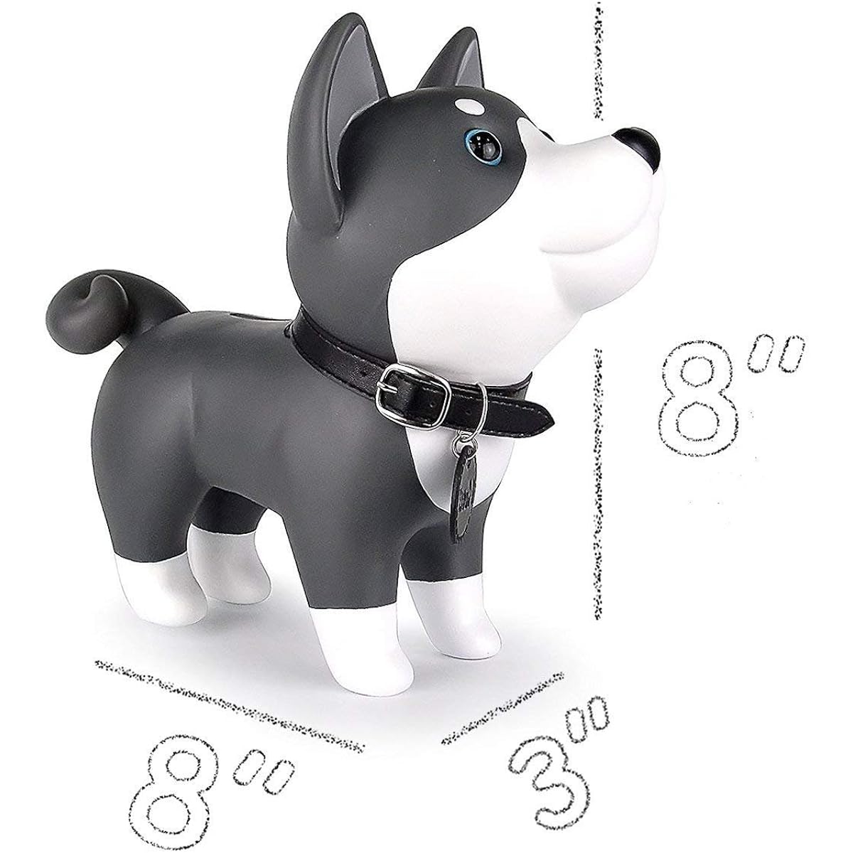 DomeStar Cute Dog Piggy Bank, Husky