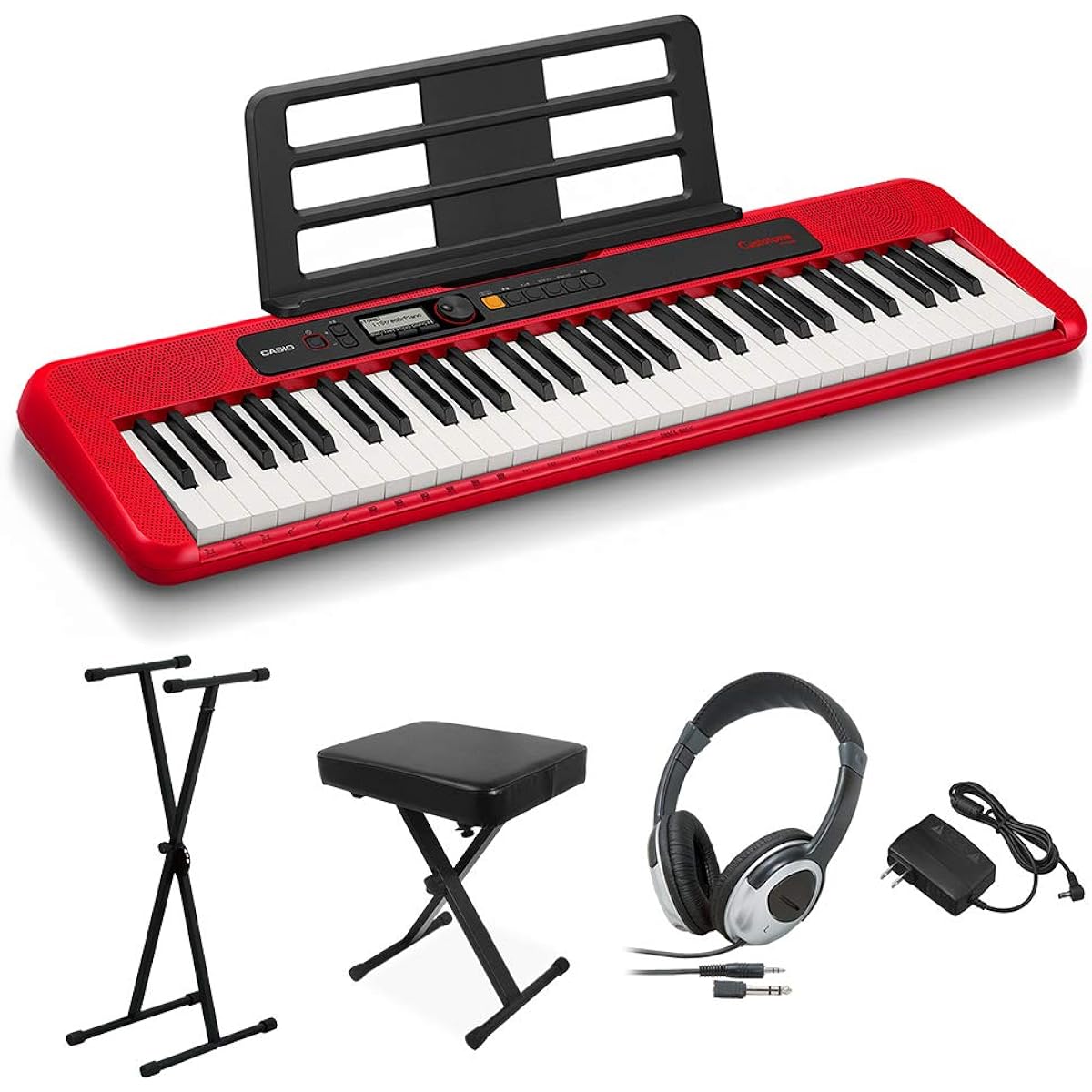 CASIO CT-S200 RD stand/chair/headphone set 61 keys Casiotone keyboard electronic piano