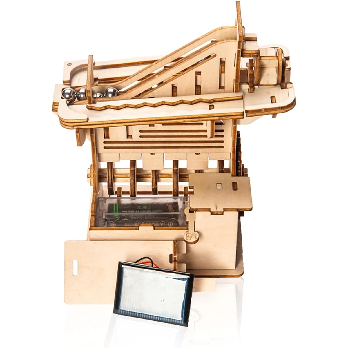 ellostar 3D Wooden Puzzle Brain Teaser Puzzle STEM Building Model Toy Gift Marble Run for Adults and Teens (Stairs Marble Run)