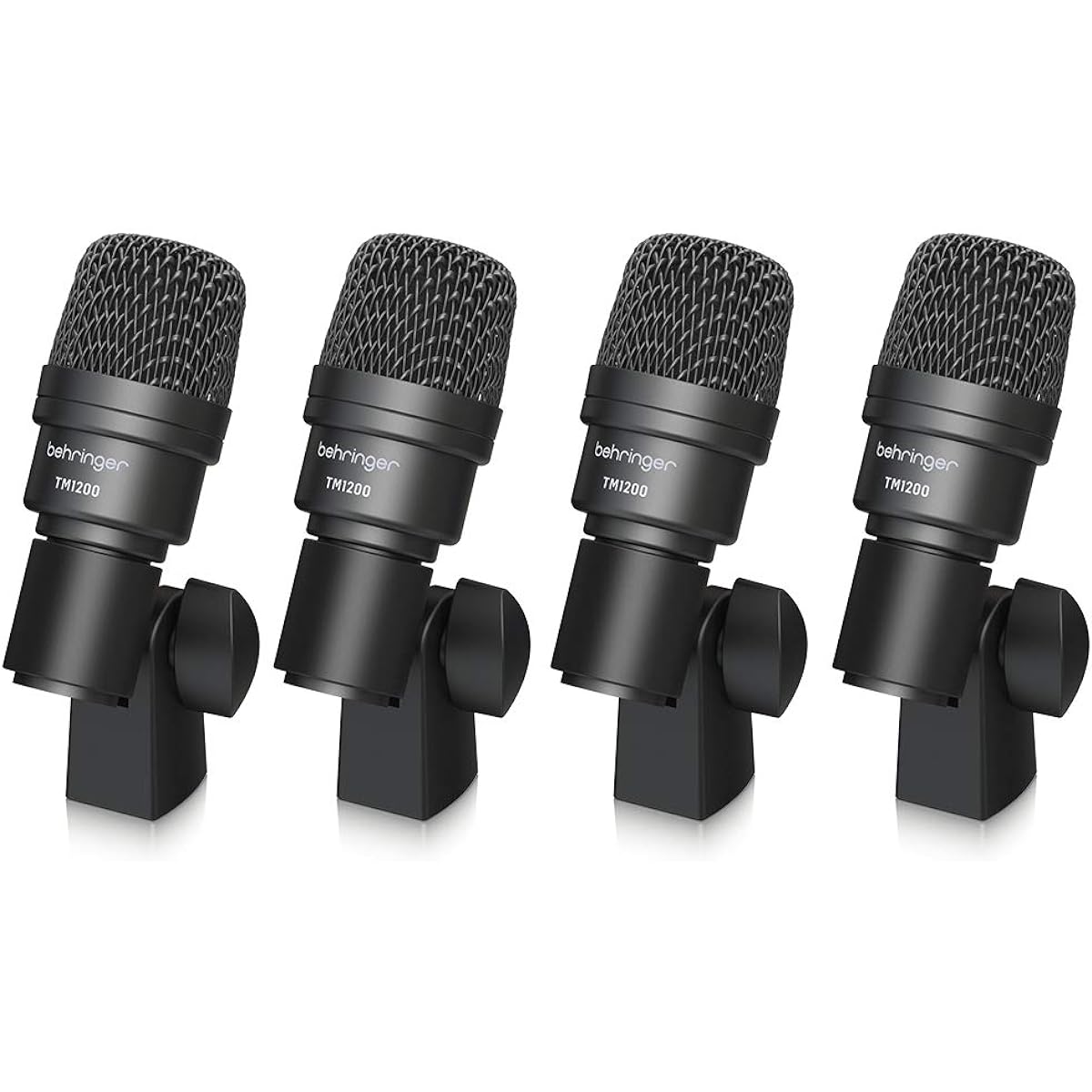 Behringer Behringer Drum Microphone Set of 7 Large Diaphragm Dynamic Microphone/Percussion Microphone/Overhead Stereo Matched Condenser Microphone Carrying Case Mic Stand Adapter Included BC1200 Black