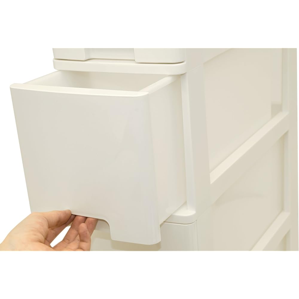 Sanko Plastic Gap Storage Box Vantes Rim 5 Tiers Width 18.2 x Depth 45 x Height 85.5cm White