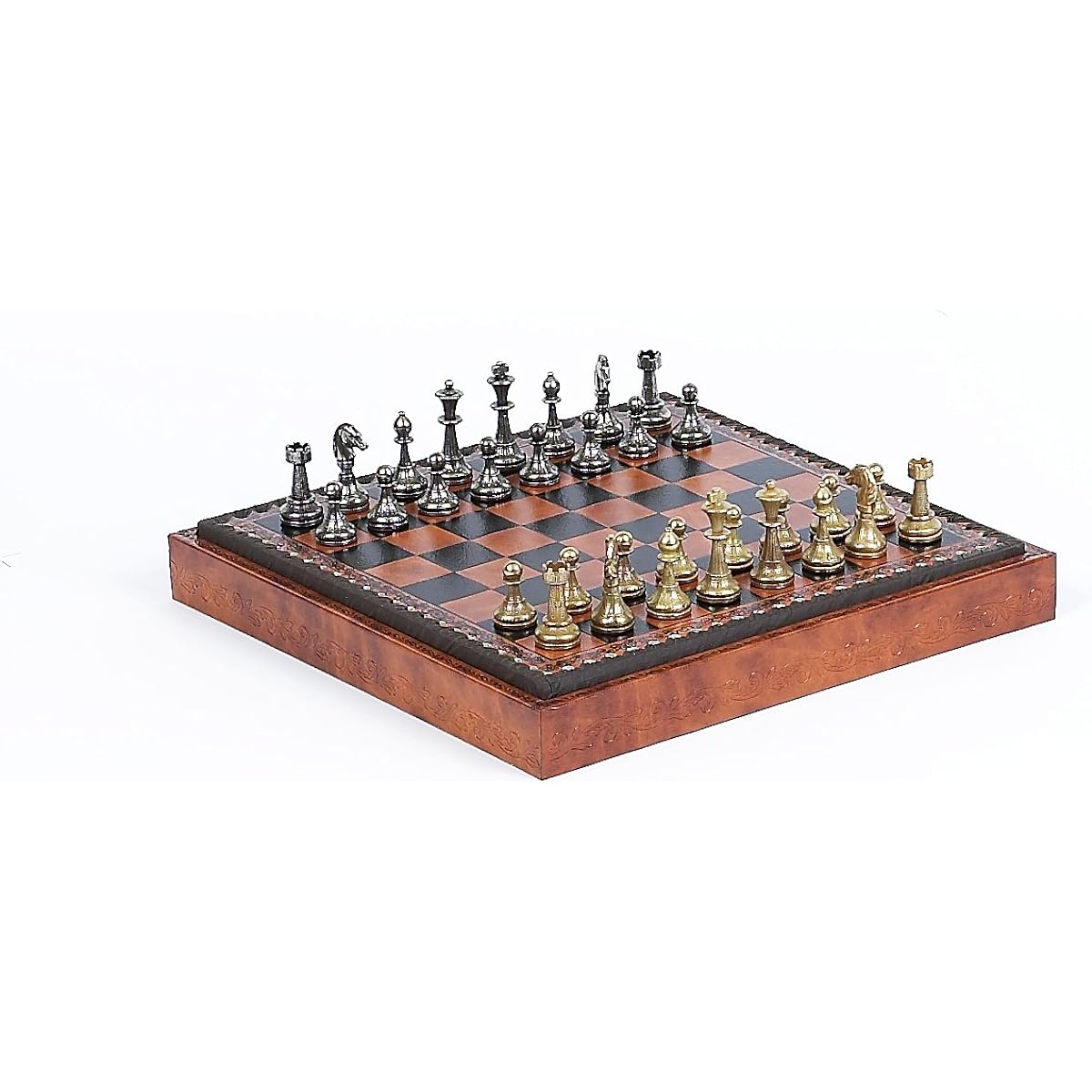 Bello Games Collezioni - Stefano Junior Chessmen and Marcello Cabinet/Board Made in Italy + 2 Extra Queens