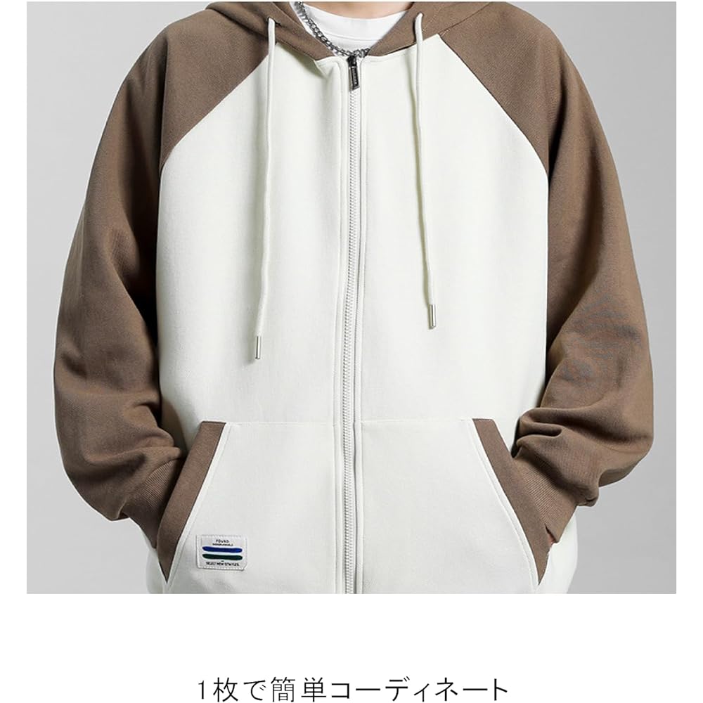 [Second Roots] Men's Parka, Bicolor, Zip-up, Hood, Casual, Sweatshirt, Jersey, Outerwear, M~2XL