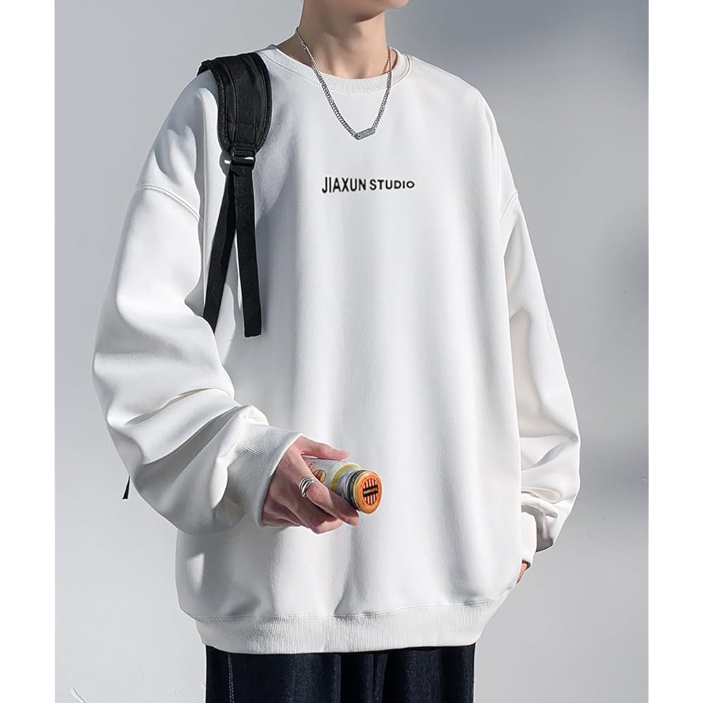 [EASTEMPO] Men's Sweatshirt, Long Sleeve, Spring, Casual, Stylish, Loose, Plain, Large Size