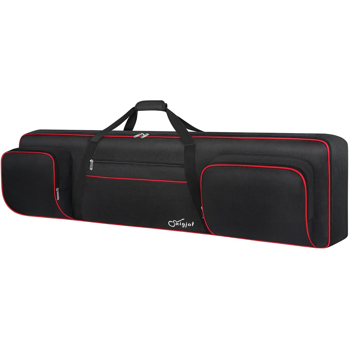 88 Key Keyboard Case Soft (Interior: 53.9" x 13.8" x 6.8") Padded Piano Case with Handle and Adjustable Shoulder Strap, Keyboard Gig Bag, Music Stand, Sustain Pedal, 3 Pockets for Cables