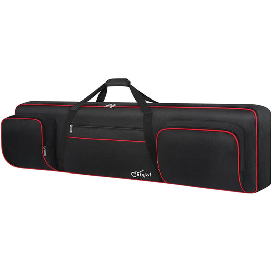 88 Key Keyboard Case Soft (Interior: 53.9" x 13.8" x 6.8") Padded Piano Case with Handle and Adjustable Shoulder Strap, Keyboard Gig Bag, Music Stand, Sustain Pedal, 3 Pockets for Cables