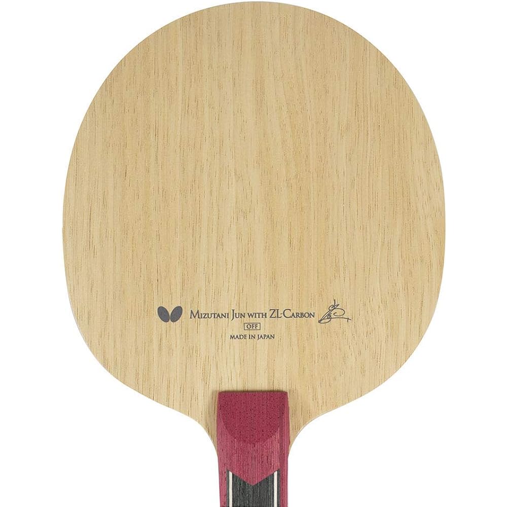 Butterfly Table Tennis Racket Jun Mizutani/ZLC FL Shakehand Flare Attack 36611 & Table Tennis Back Rubber Rosena 06020 Red Extra Thick [Set Purchase]