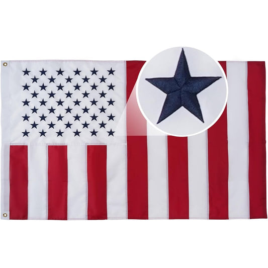AMZFLAG American Peace Flag 3x5ft Made in the USA Embroidered Civil Peace Flag Outdoor Double Sided American Peace Flag Civilian Heavy Duty with 2 Grommets