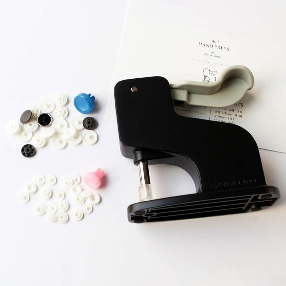 Nippon Chuko NBK Sun Grip Plastic Snap Button Hand Press Starter Set + Button 3 Colors D Set SG-DSET-CL