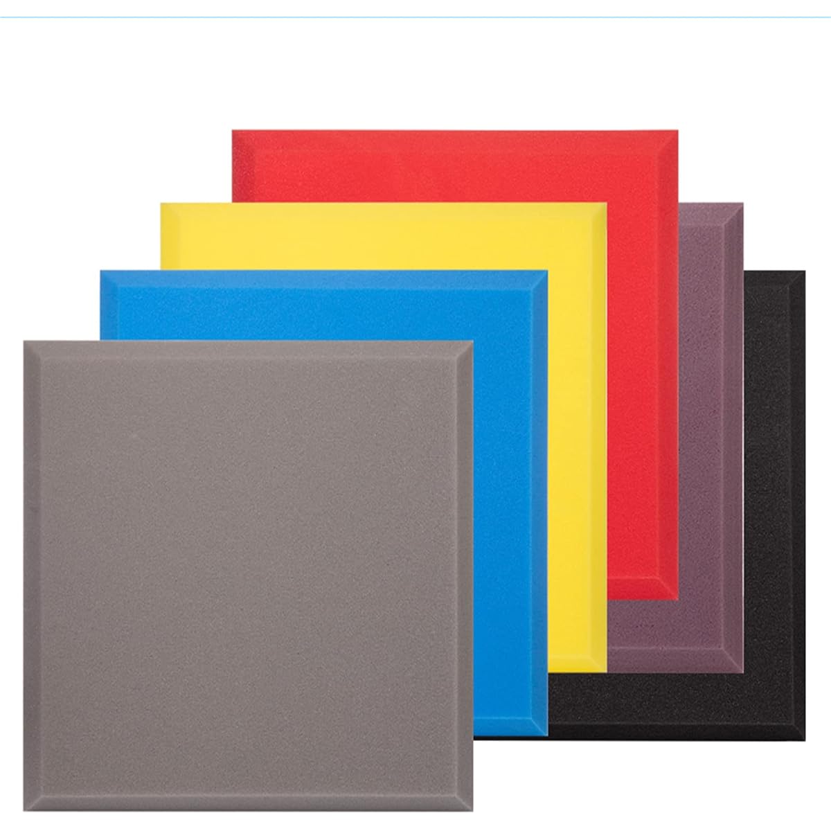 Acoustic Panels, Indoor Decorative Wall Stickers Thick Sound Absorbing Cotton Recording Studio Wedge Tiles Soundproof Foam Panels for Office, Home Studio (Black 50*50*5CM)