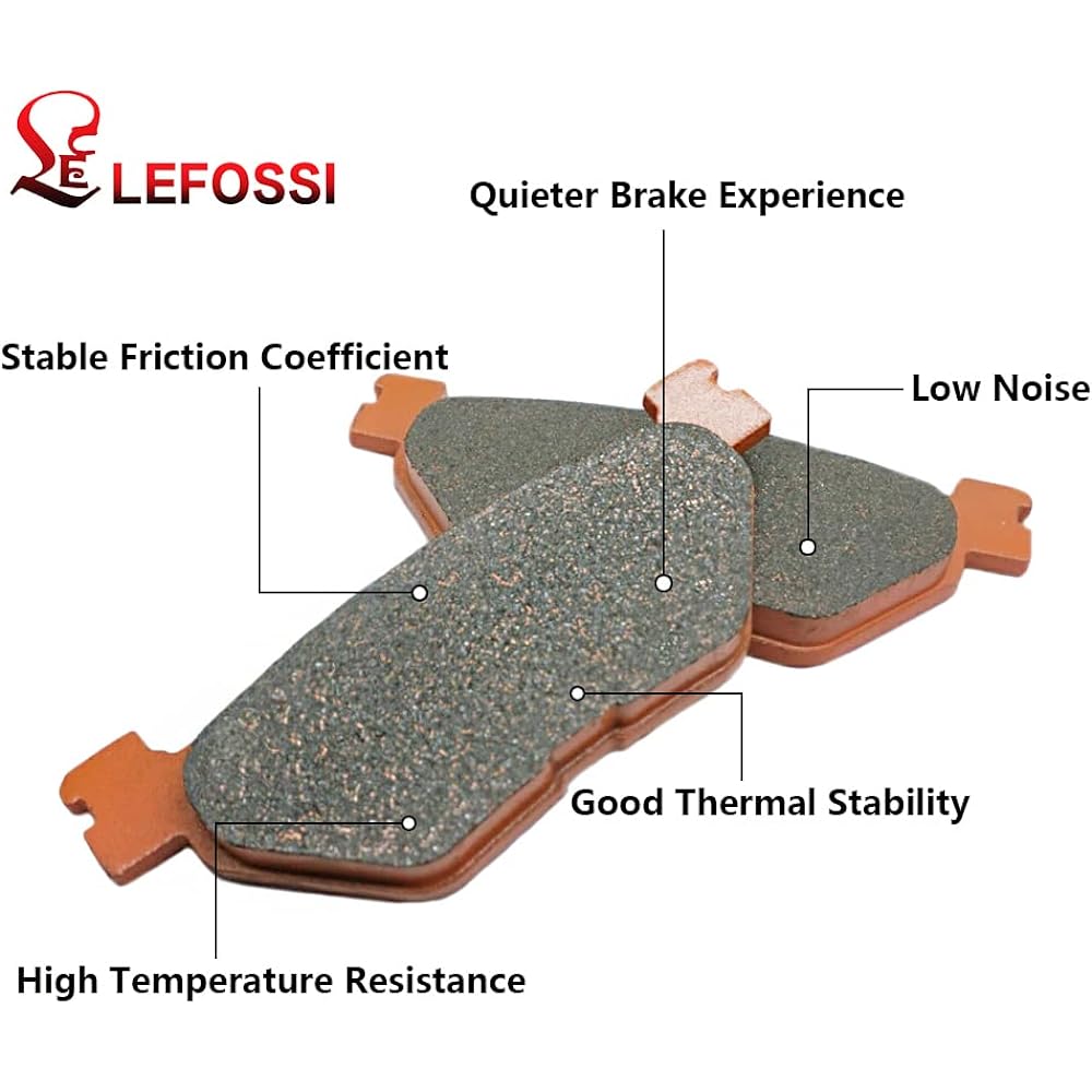 LE LEFOSSI Front Rear Carbon Fiber Brake Pads Compatible with Yamaha XP 500 T-Max 530 XP 530 530cc 2012 2013 2014 2015 2016 2017 2018 FJR 1300 2003 2004 2005 FA25 2F FA31 2F 9r