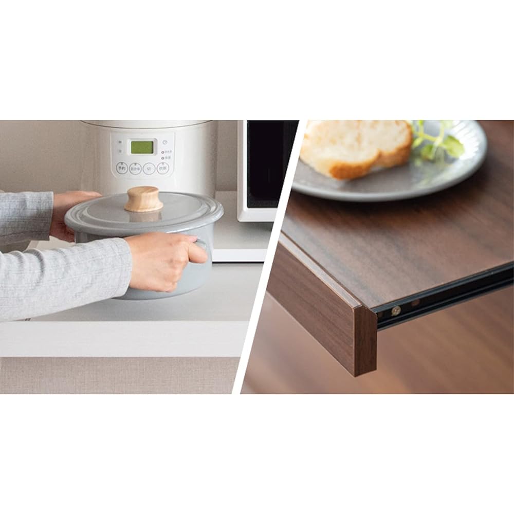 Miyatake Seisakujyo Microwave Lower Tray Avenir Full Slide Rail Width 80 x Depth 40 x Height 5cm Double Finished Product TY-002 BR Brown