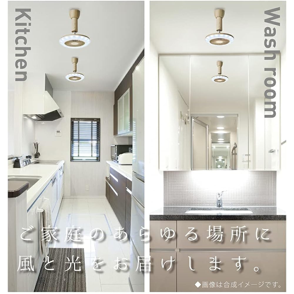 Doshisha Circulite Socket Model, Ceiling Type, Dark Wood, Daylight White, 810lm (equivalent to 60W light bulb), 485lm (equivalent to 40W light bulb), 2-step dimming, remote control included DSLH60NDW