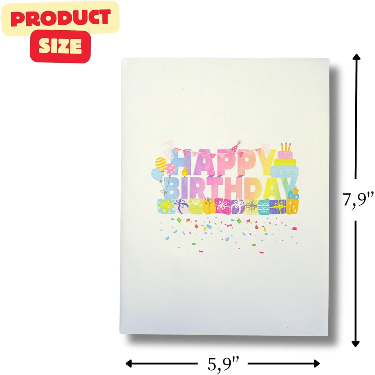 UDAPIX Alphabet Happy Birthday 3D Pop Up Cards for Adults and Kids, Birthday Gift Box for Girls and Boys, Unique Birthday Greeting Cards with Envelope & Note Tag, 6" x 8" with Cover