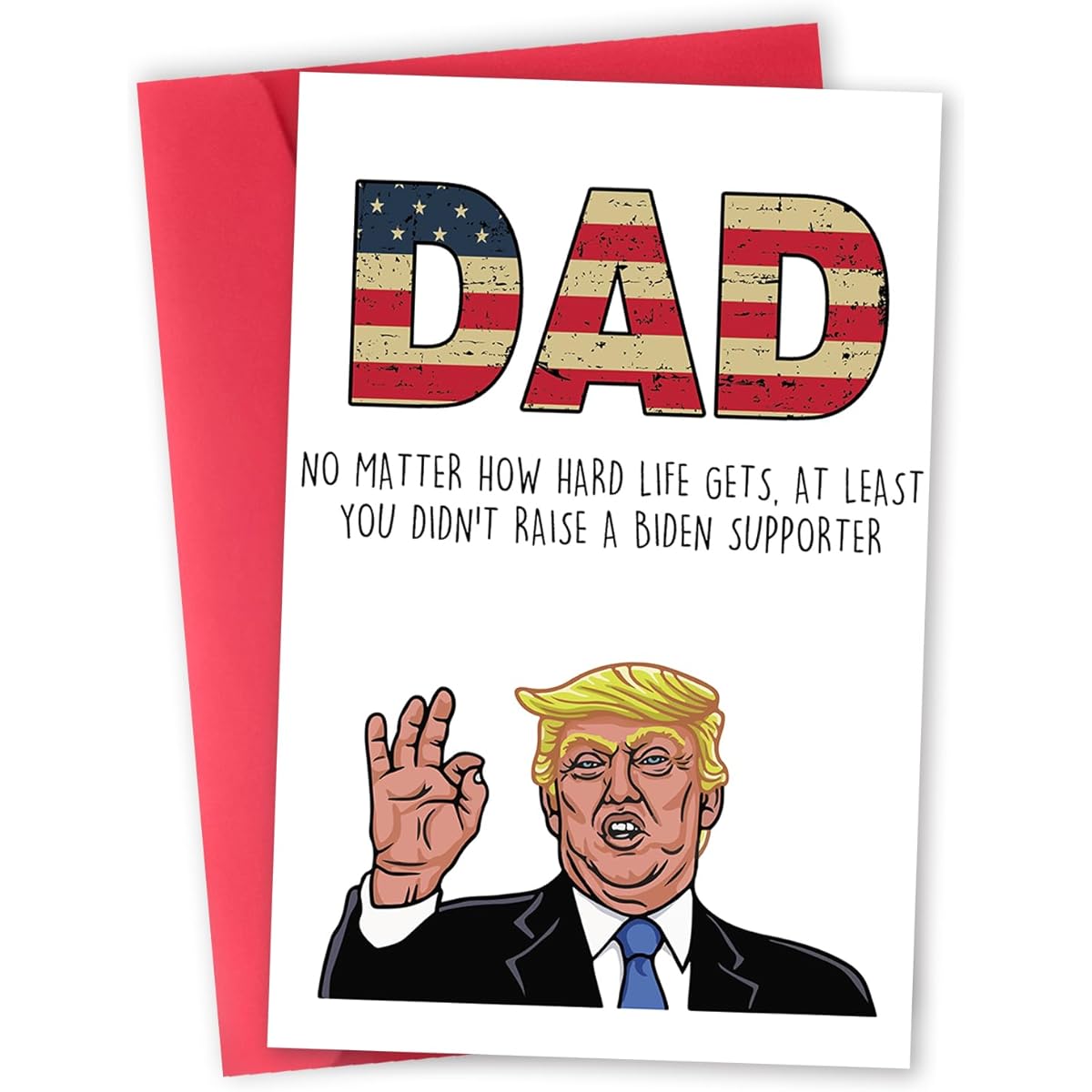 Funny Trump Father's Day Cards, Humorous Trump Father's Day Card Gifts for Dad, Gifts from Wife and Son Daughter, Trump Birthday Greeting Cards for Dad, Unique Dad Cards.